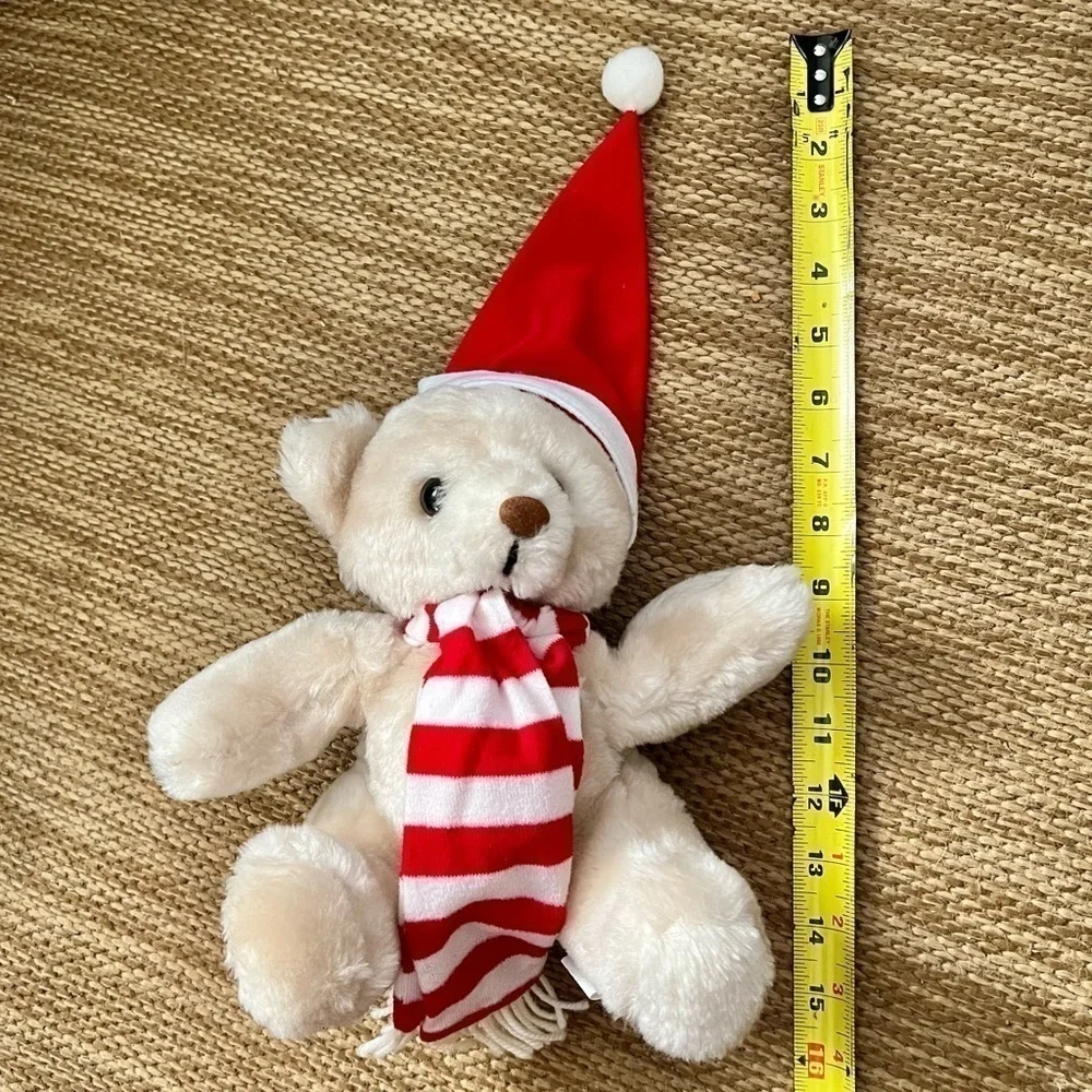 Vintage Christmas Holiday Teddy Bear Plush Jan Stuart Corp Made in Korea 15”